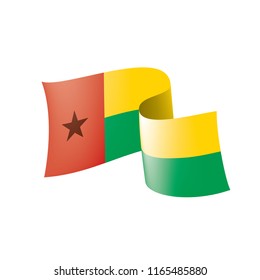 Guinea Bissau flag, vector illustration on a white background
