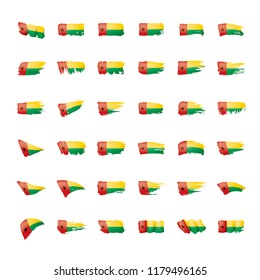 Guinea Bissau flag, vector illustration on a white background