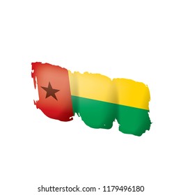 Guinea Bissau flag, vector illustration on a white background