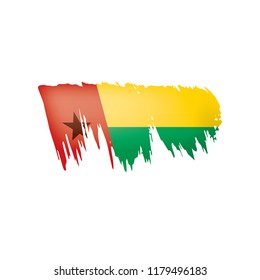 Guinea Bissau flag, vector illustration on a white background