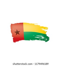 Guinea Bissau flag, vector illustration on a white background