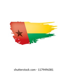 Guinea Bissau flag, vector illustration on a white background