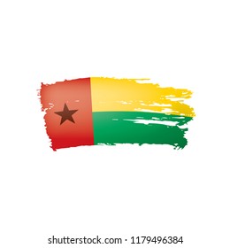 Guinea Bissau flag, vector illustration on a white background
