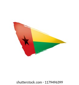 Guinea Bissau flag, vector illustration on a white background
