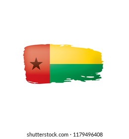 Guinea Bissau flag, vector illustration on a white background