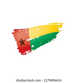 Guinea Bissau flag, vector illustration on a white background