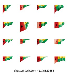 Guinea Bissau flag, vector illustration on a white background