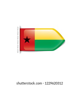 Guinea Bissau flag, vector illustration on a white background