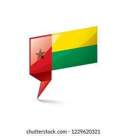 Guinea Bissau flag, vector illustration on a white background