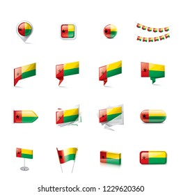 Guinea Bissau flag, vector illustration on a white background