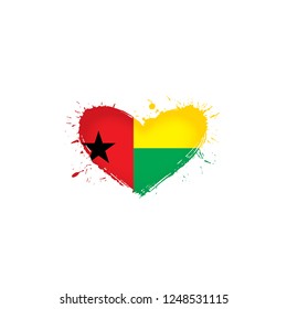 Guinea Bissau flag, vector illustration on a white background