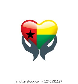Guinea Bissau flag, vector illustration on a white background