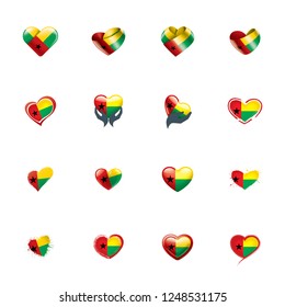 Guinea Bissau flag, vector illustration on a white background