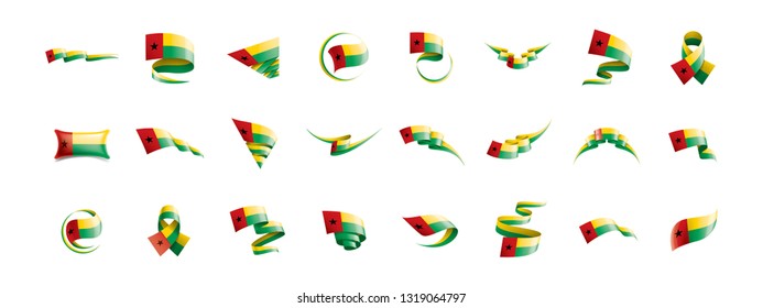 Guinea Bissau flag, vector illustration on a white background