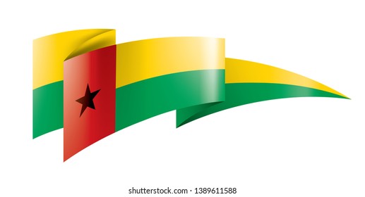 Guinea Bissau flag, vector illustration on a white background