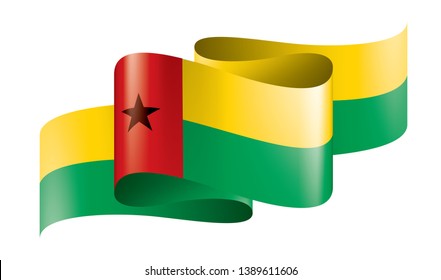 Guinea Bissau flag, vector illustration on a white background
