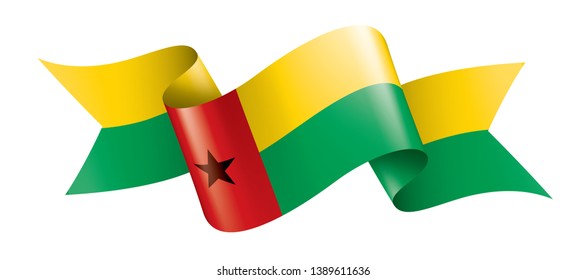 Guinea Bissau flag, vector illustration on a white background