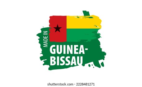 Guinea-Bissau-Flagge, Vektorgrafik auf weißem Hintergrund.
