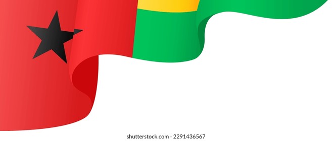 Guinea Bissau  flag  wave isolated on png or transparent background 