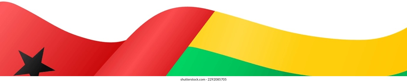 Guinea Bissau  flag  wave isolated on png or transparent background 