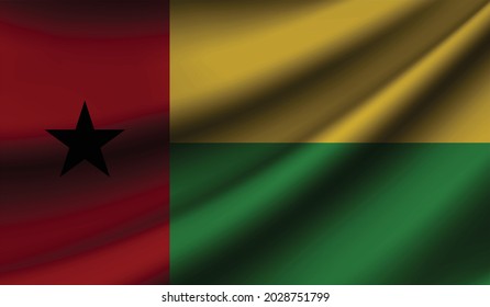 Guinea Bissau flag waving. Background for patriotic and national design. Vector illustration
