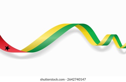 Guinea Bissau flag wavy abstract background. Vector illustration.