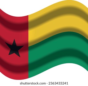 bandera guinea bissau con icono del viento