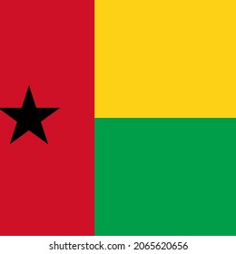 Guinea Bissau Flat Square Country Flag Icon