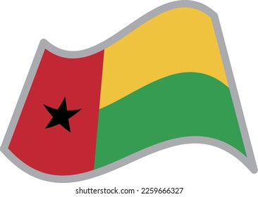 Guinea Bissau fluttering national flag illustration vector material