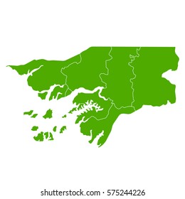 guinea Bissau green map