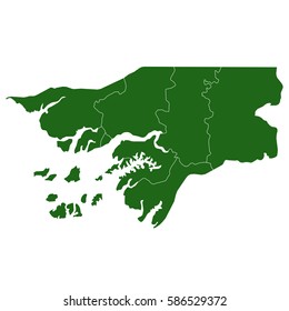guinea Bissau green map