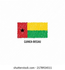 Bandera grunge de Guinea Bissau, ilustración vectorial plana