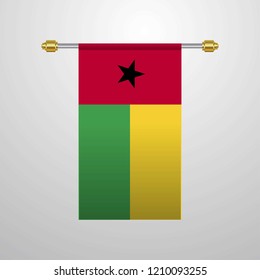 Guinea Bissau hanging Flag