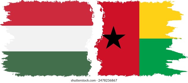 Guinea Bissau y Hungría grunge banderas conexión, Vector