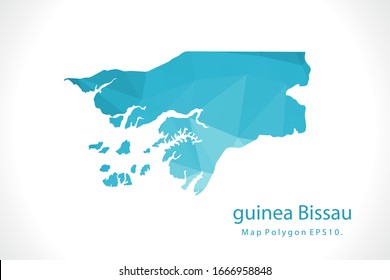 guinea Bissau Map Abstract geometric rumpled triangular low poly style gradient graphic on white background