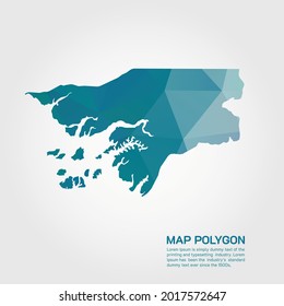 Guinea Bissau Map Abstract geometric rumpled triangular low poly style gradient graphic on white background