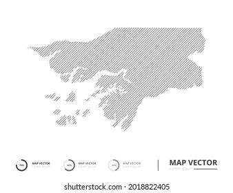 Guinea Bissau mapea la línea gris abstracta sobre el vector de fondo blanco para la presentación. Concepto creativo para infografía.