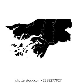 Guinea Bissau map with administrative divisions. Vector illustration.