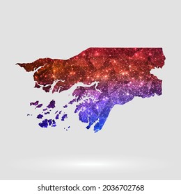Guinea Bissau map background in polygonal style. Vector illustration low poly colorful Guinea Bissau map of isolated. Vector EPS 10.