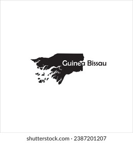 Guinea Bissau map and black letter design on white background