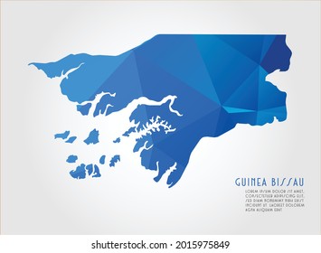 Guinea Bissau map blue Color on white background polygonal