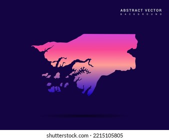 Mapa de Guinea Bissau del estilo de gradiente colorido Ilustración vectorial.