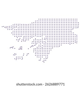 Guinea Bissau map dotted pattern design purple circle