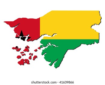 Guinea Bissau map flag