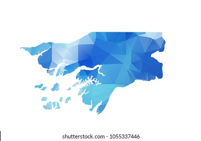 Guinea Bissau map in geometric polygonal style. Guinea Bissau map of isolated. Vector Illustration Eps10.