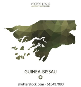 Guinea Bissau map in geometric polygonal military style.Abstract tessellation,modern design background. Vector illustration eps 10.