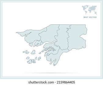 Guinea Bissau map green vector on white background.