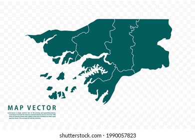 Guinea Bissau map High Detailed on white background. Abstract design vector illustration eps 10