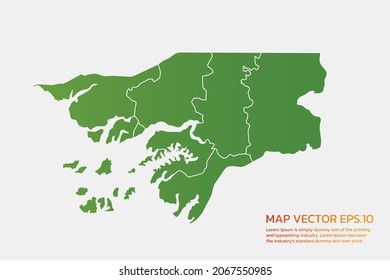 Guinea Bissau map High Detailed green color. on white background. Abstract design vector illustration eps 10