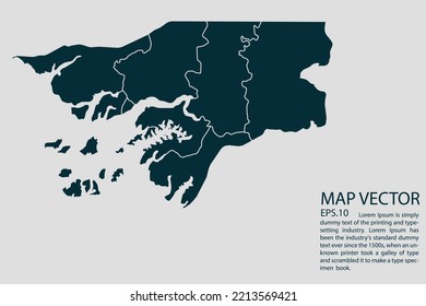 Guinea Bissau map High Detailed on white background. Abstract design vector illustration eps 10